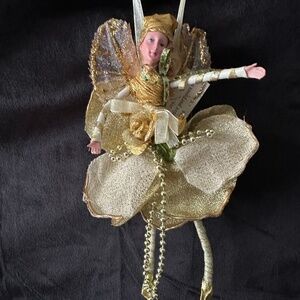 Vintage Woodland Fairy, Elf Pixie with wings ornament